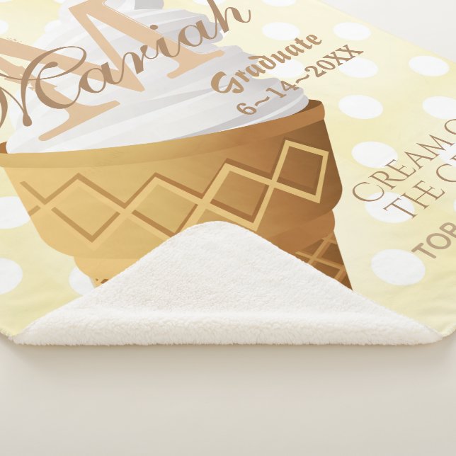 Soft Serve Vanilla Ice Cream Cone Sherpa Blanket (3/4)