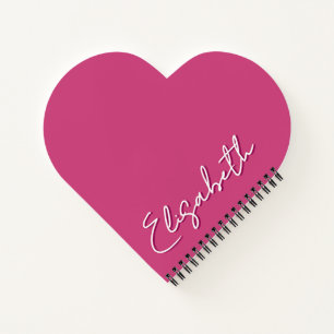 Soft shades of magenta/fuchsia and your name  notebook
