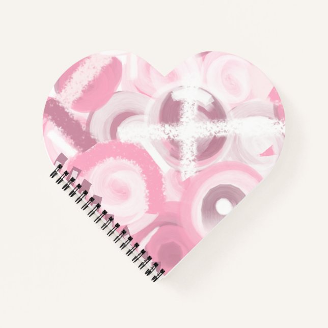 Soft shades of pink and ivory and your name  notebook (Front)