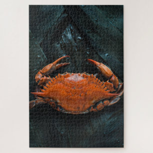 Soft Shelled Crab on Dark Leaves Jigsaw Puzzle