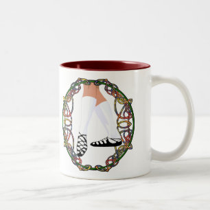 Soft Shoe Dancer - Celtic Knotwork Two-Tone Coffee Mug