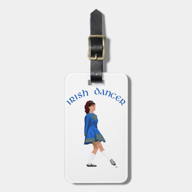 Soft Shoe Irish Dancer in Blue Luggage Tag (Front Vertical)