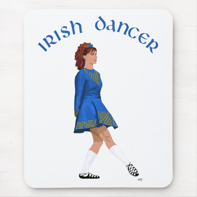 Soft Shoe Irish Dancer in Blue Mouse Mat (Front)