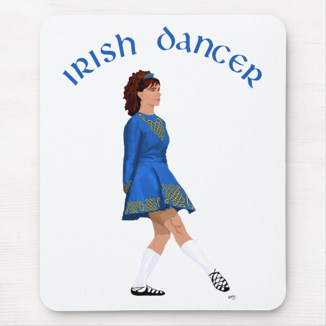 Soft Shoe Irish Dancer in Blue Mouse Mat (Front)