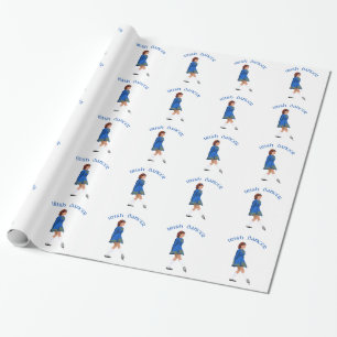 Soft Shoe Irish Dancer in Blue Wrapping Paper