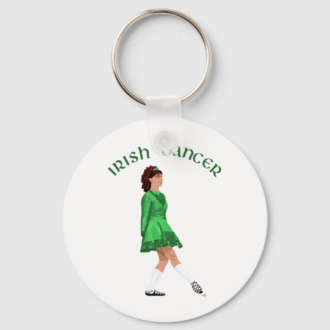 Soft Shoe Irish Dancer in Green Key Ring (Front)