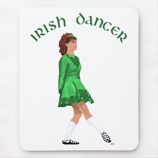 Soft Shoe Irish Dancer in Green Mouse Mat (Front)