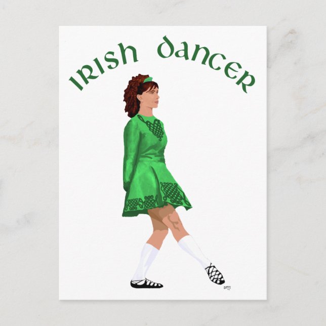 Soft Shoe Irish Dancer in Green Postcard (Front)