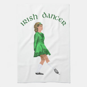 Soft Shoe Irish Dancer in Green Tea Towel