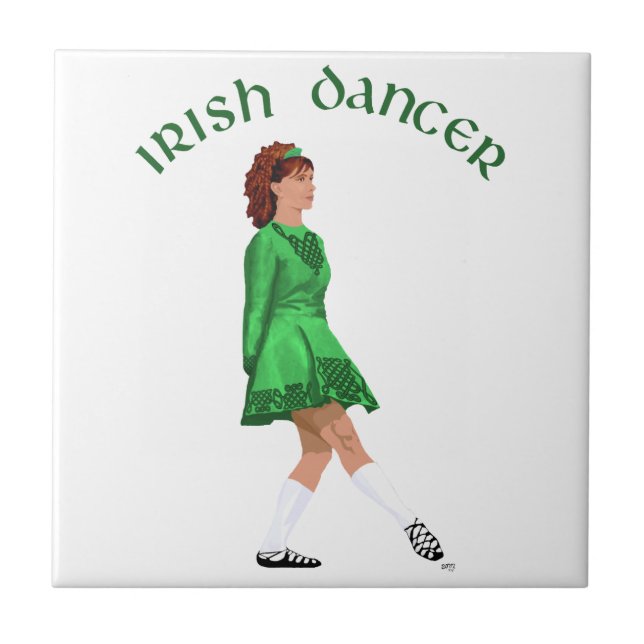 Soft Shoe Irish Dancer in Green Tile (Front)