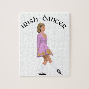 Soft Shoe Irish Dancer in Pink Jigsaw Puzzle