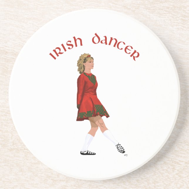 Soft Shoe Irish Dancer in Red Coaster (Front)