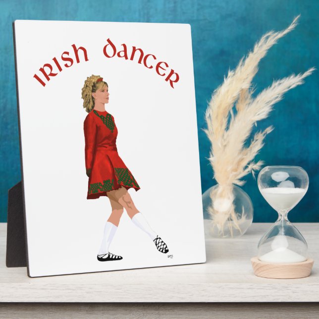 Soft Shoe Irish Dancer in Red Plaque (Side)