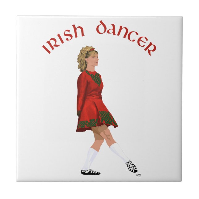 Soft Shoe Irish Dancer in Red Tile (Front)