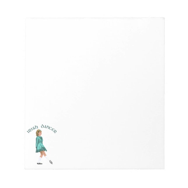 Soft Shoe Irish Dancer in Turquoise Notepad (Front)