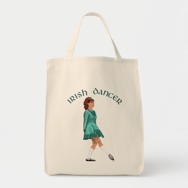 Soft Shoe Irish Dancer in Turquoise Tote Bag (Front)