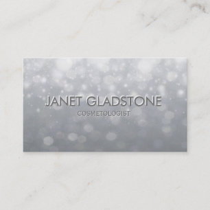 Soft Silver Bokeh Lights Business Card