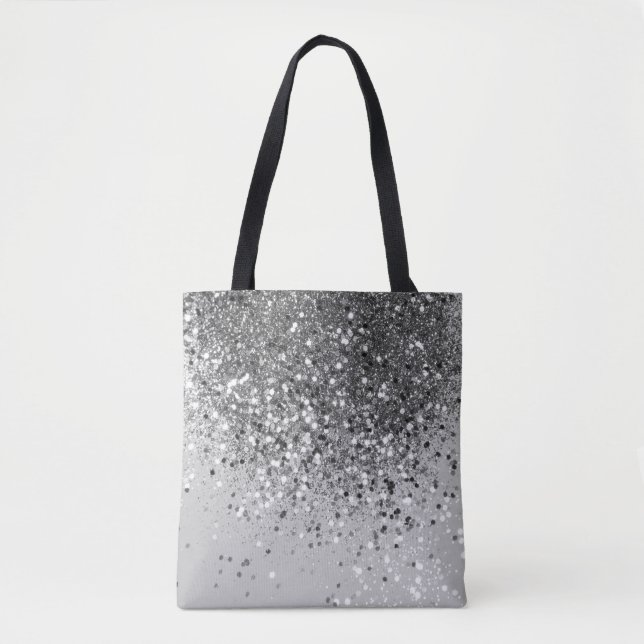 Soft Silver Gray Glitter #1 Tote Bag (Front)
