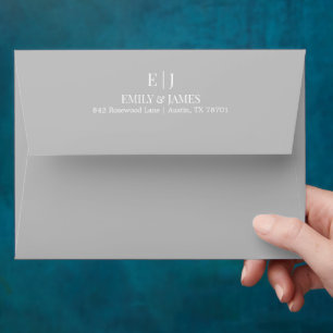 Soft Silver Minimal Chic Wedding Envelope