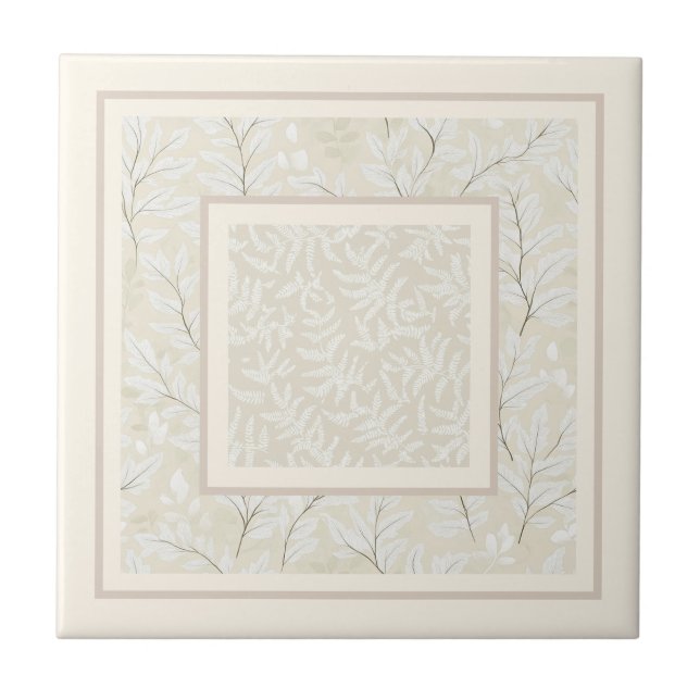 Soft simple fern design  tile (Front)