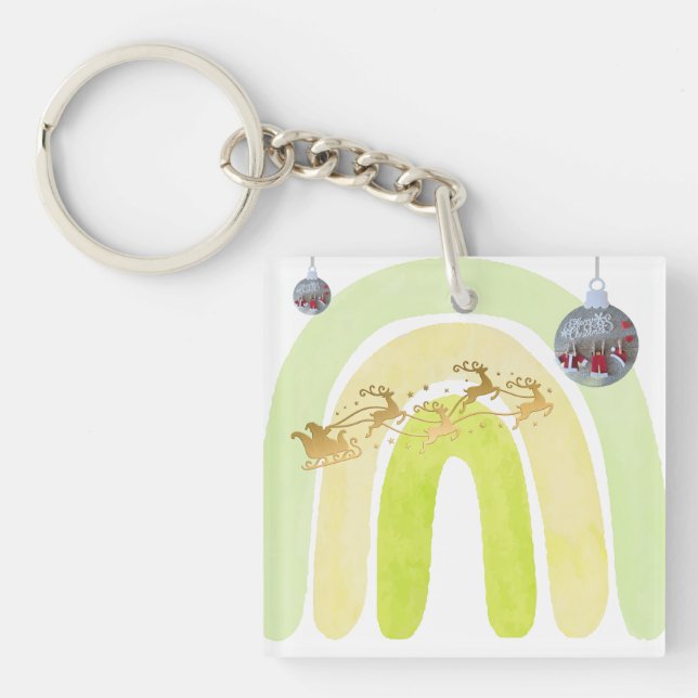 Soft Simple Funny Cute Christmas Bell Key Ring (Front)