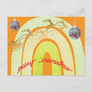Soft Simple Funny Cute Christmas Bell Postcard