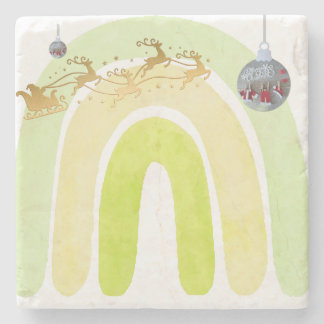 Soft Simple Funny Cute Christmas Bell Stone Coaster