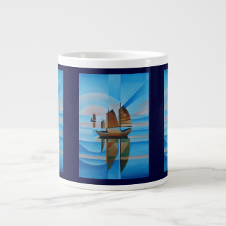 Soft Skies, Cerulean Seas and Cubist Junks Large Coffee Mug