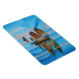 Soft Skies, Cerulean Seas and Cubist Junks Magnet
