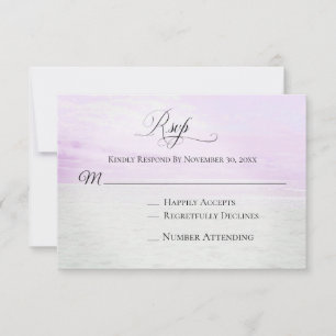 *~* Soft Sky Beach Sea Sand Photo   Wedding RSVP Card