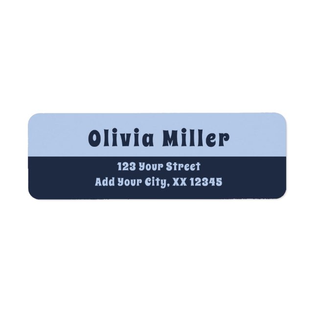 Soft Sky Blue - Bold Retro Address Label (Front)
