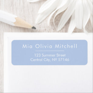 Soft Sky Blue Minimal Address Labels