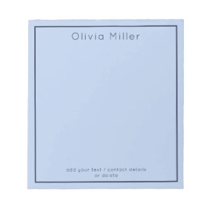 Soft Sky Blue Minimalist Notepad
