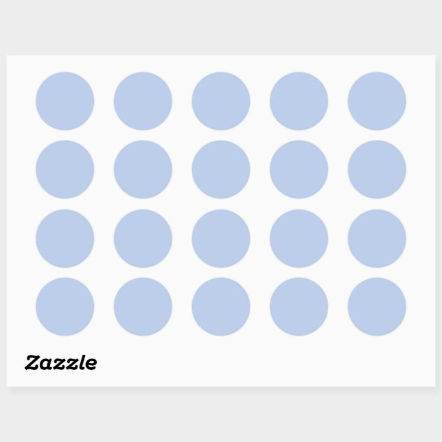 Soft Sky Blue Round Sticker (Sheet)