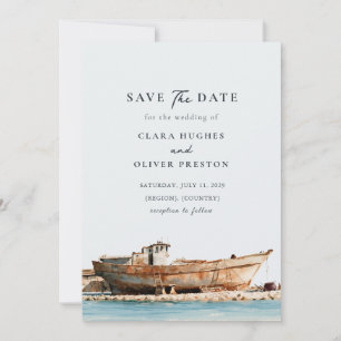 Soft Sky Blue Sandy Beige Adriatic Coast Wedding Save The Date