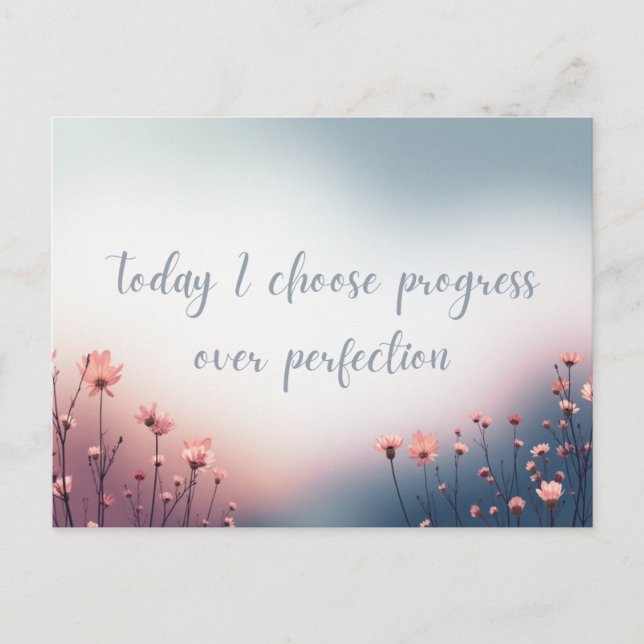 Soft Sky Celebrate Growth and Progress Affirmation Postcard (Front)
