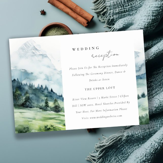 Soft Snow Mountain Landscape Wedding Reception Enclosure Card (Creator Uploaded)