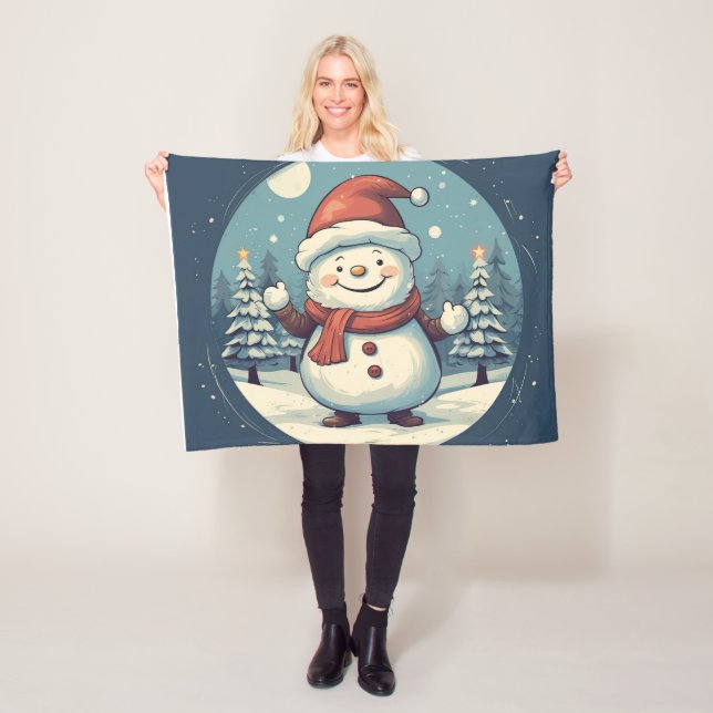 Soft Snowmen  Fleece Blanket (In Situ)