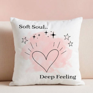 Soft Soul Throw Pillow – Customisable Text