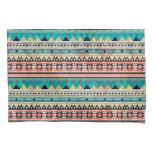 Soft Southwest Tribal Pattern Pink Turquoise Gold Pillowcase