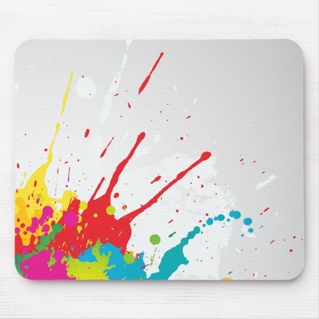 Soft Splash Watercolor Abstract Acrylic Art Mouse Mat (Front)