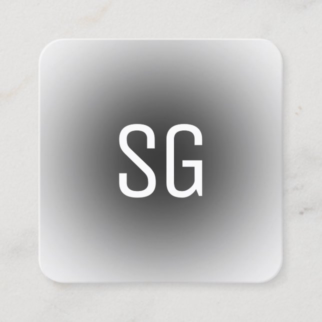 Soft Spot - Initials - Black Square Business Card (Front)