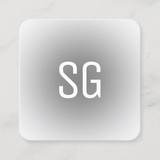 Soft Spot - Initials - Grey Square Business Card (Front)
