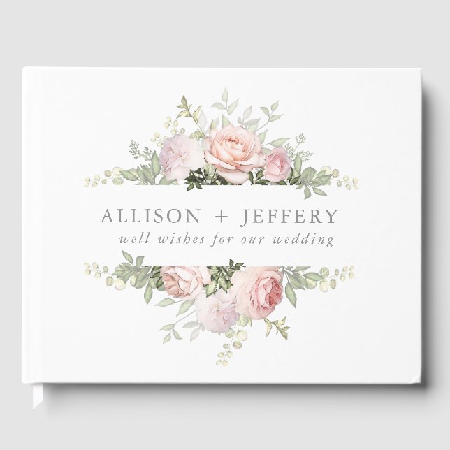 Soft Spring Floral Wedding Guest Book (Front)