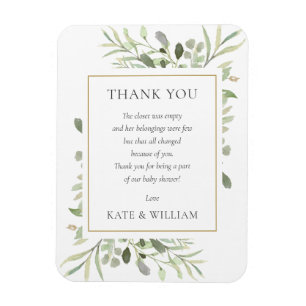 Soft Spring Leaves Greenery Baby Shower Poem Magnet