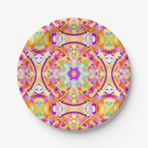 Soft Spring Pastels Tie Dye Pattern Paper Plate