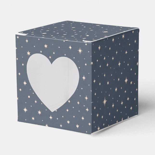 Soft Star Pattern Aesthetic Favour Box (Front Side)