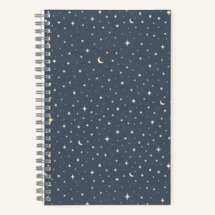 Soft Star Pattern Aesthetic Notebook