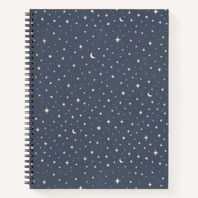Soft Star Pattern Aesthetic Notebook (Front)