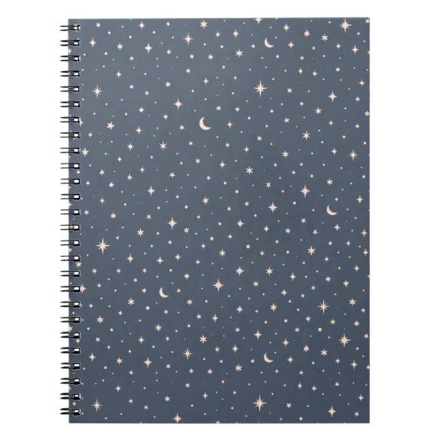Soft Star Pattern Aesthetic Notebook (Front)